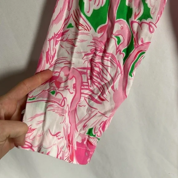 Lilly Pullitzer Pink Flamingo Sarasota Pintuck Tunic Shirt -Size Small - Picture 6 of 11